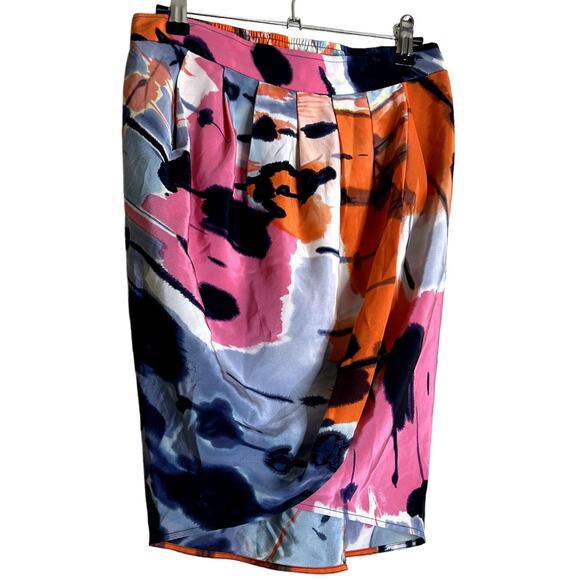 BCBGMAXAZRIA Mini Skirt Women XS 100% Silk Watercolor Style #VCB3C919 Party - Picture 1 of 9